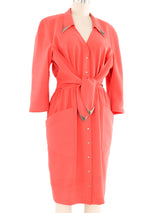 Thierry Mugler Chrome Hardware Coral Dress Suit arcadeshops.com