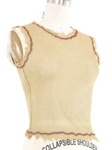 1998 Prada Gold Mesh Topstitch Tank Top arcadeshops.com
