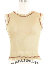 1998 Prada Gold Mesh Topstitch Tank Top arcadeshops.com