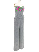 Vicky Tiel Ruched Dot Print Silk Pant Ensemble Suit arcadeshops.com