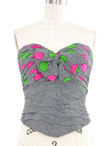 Vicky Tiel Ruched Dot Print Silk Pant Ensemble Suit arcadeshops.com
