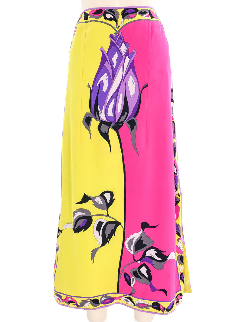 1960s Emilio Pucci Tulip Printed Maxi Skirt