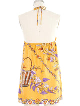 1960s Emilio Pucci Yellow Silk Halter Babydoll Dress Dress arcadeshops.com