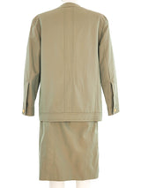 Chanel Khaki Green Military Inspired Skirt Suit Suit arcadeshops.com