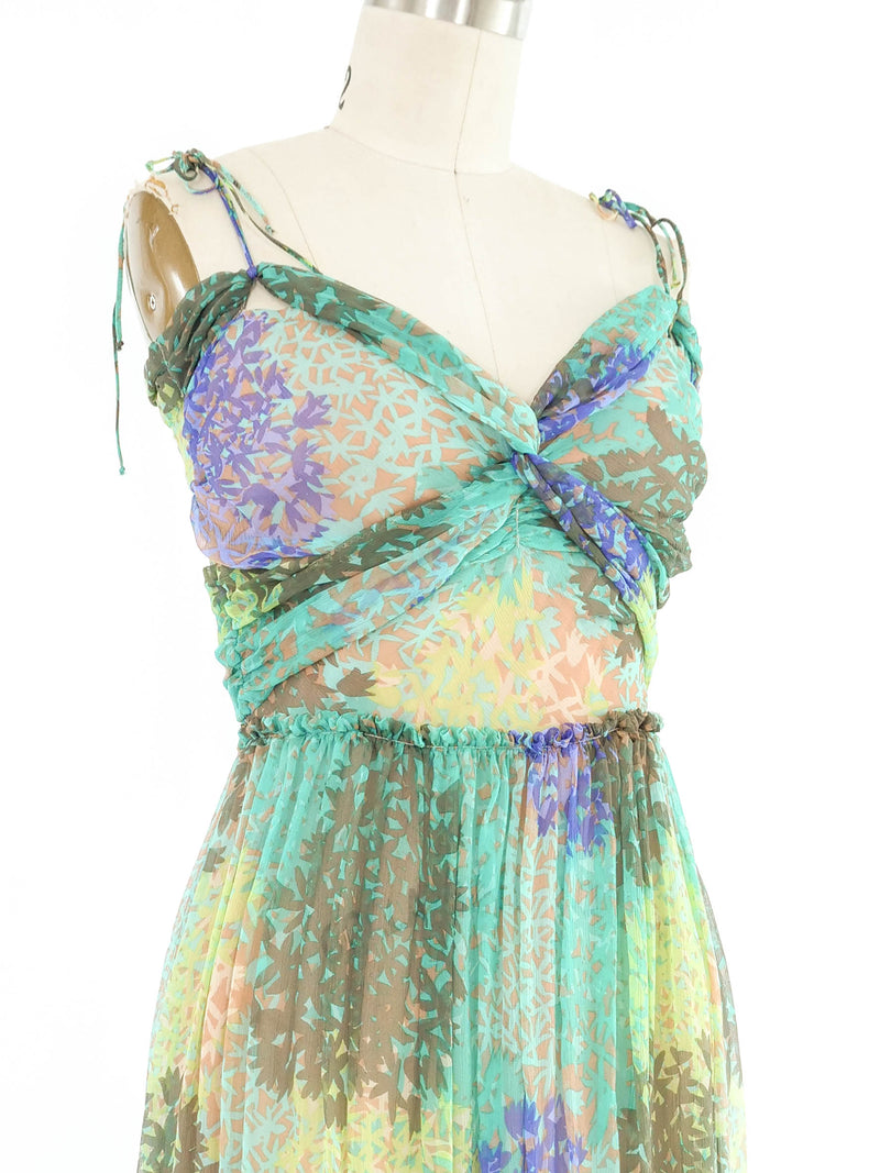【ALESSANDRO DELL' ACQUA】 シルク シアードレス M Alessandro Dell'Acqua Floral Silk Dress