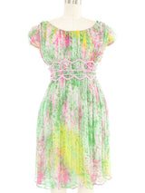 Blumarine Silk Chiffon Watercolor Dress Dress arcadeshops.com
