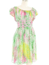 Blumarine Silk Chiffon Watercolor Dress Dress arcadeshops.com
