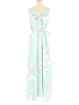 Mary McFadden Watercolor Satin Lounge Dress Dress arcadeshops.com