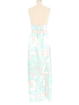 Mary McFadden Watercolor Satin Lounge Dress Dress arcadeshops.com