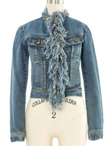 Plein Sud Fringed Denim Jacket Jacket arcadeshops.com