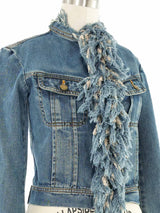 Plein Sud Fringed Denim Jacket Jacket arcadeshops.com