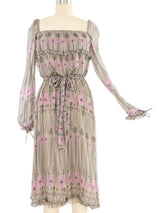 Miu Miu Floral Silk Dress Dress arcadeshops.com