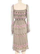 Miu Miu Floral Silk Dress Dress arcadeshops.com
