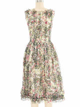 Oscar de la Renta Floral Ruffle Dress Dress arcadeshops.com