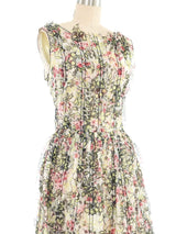 Oscar de la Renta Floral Ruffle Dress Dress arcadeshops.com