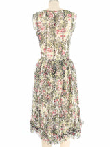 Oscar de la Renta Floral Ruffle Dress Dress arcadeshops.com