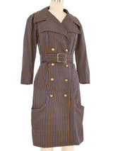 1970s Floral Printed Trench Coat Jacket arcadeshops.com