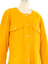 Escada Mustard Lambskin Jacket Jacket arcadeshops.com