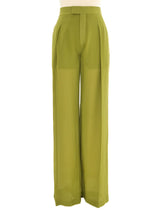 Chloe Green Silk Trousers Bottom arcadeshops.com