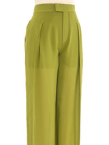 Chloe Green Silk Trousers Bottom arcadeshops.com