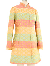 1960s Striped Brocade Coat Dress Dress arcadeshops.com