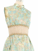 Saks Fifth Avenue Sheer Midriff Metallic Dress Dress arcadeshops.com