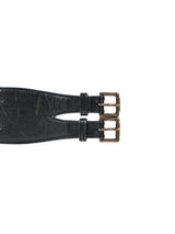 Alaia Crossover Black Leather Belt