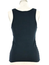 Chrome Hearts Rolling Stones Leather Patch Tank Top arcadeshops.com