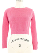Chanel Pink Cashmere Cropped Sweater Top arcadeshops.com