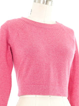 Chanel Pink Cashmere Cropped Sweater Top arcadeshops.com