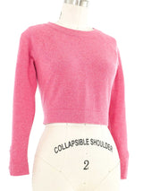 Chanel Pink Cashmere Cropped Sweater Top arcadeshops.com