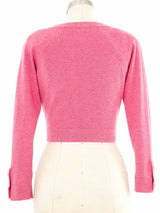 Chanel Pink Cashmere Cropped Sweater Top arcadeshops.com