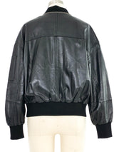 Chain Accented Leather Bomber