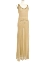 Jean Paul Gaultier Taupe Mesh Tank Dress