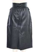 Ungaro High Waist Leather Skirt