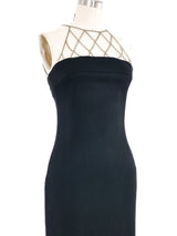 Paco Rabanne Chain Accented Black Dress