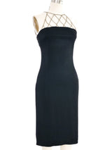 Paco Rabanne Chain Accented Black Dress
