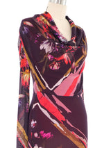 Fuzzi Floral Cowl Neck Dress
