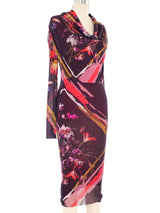 Fuzzi Floral Cowl Neck Dress