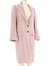 Ann Demeulemeester Quilted Stripe Longline Jacket