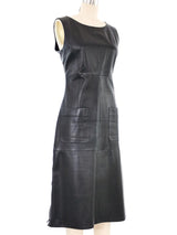 Chanel Black Leather Sleeveless Dress