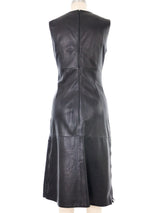 Chanel Black Leather Sleeveless Dress