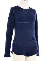 Chanel Navy Cashmere Shorts Ensemble Suit arcadeshops.com