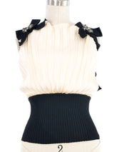 2005 Chanel Pleated Satin Cami Top Top arcadeshops.com