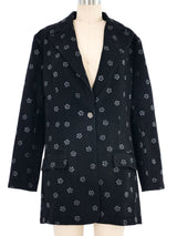 Chanel Black Denim Flower Painted Jacket Jacket arcadeshops.com