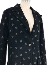Chanel Black Denim Flower Painted Jacket Jacket arcadeshops.com