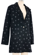 Chanel Black Denim Flower Painted Jacket Jacket arcadeshops.com