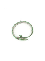 Sterling and Enamel Articulated Snake Bracelet