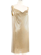 Versace Gold Metal Mesh Mini Dress