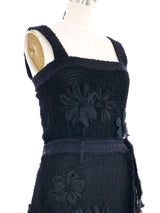 Chanel Black Tweed Crochet Fringed Mini Dress Dress arcadeshops.com